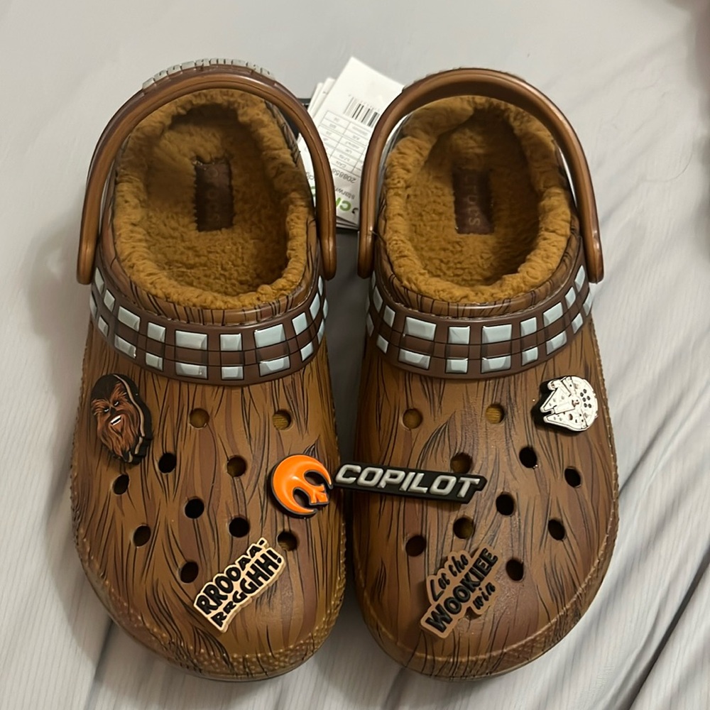New crocs star wars Chewbacca fur lined clogs